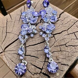 Elegant Chandelier Earrings in Violet